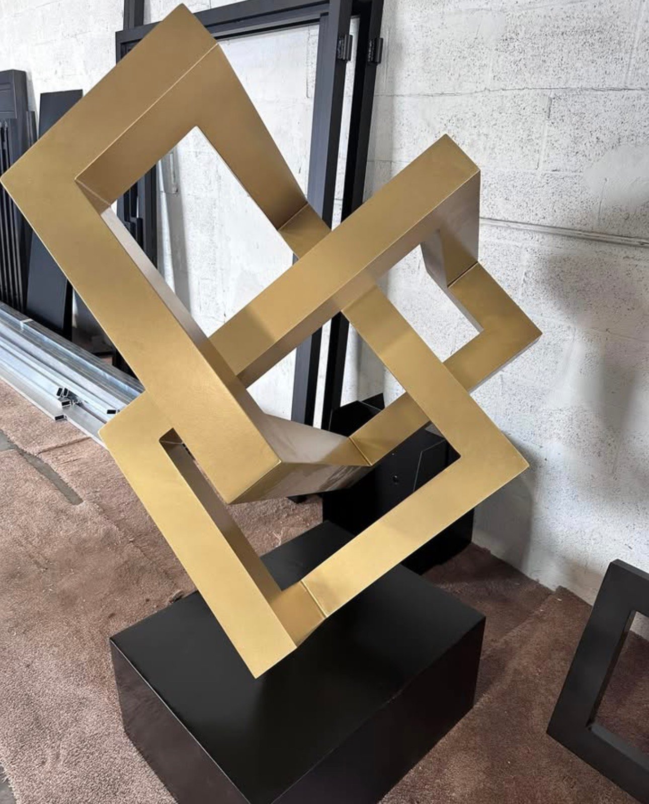 Gold Metallic Steel Sculpture